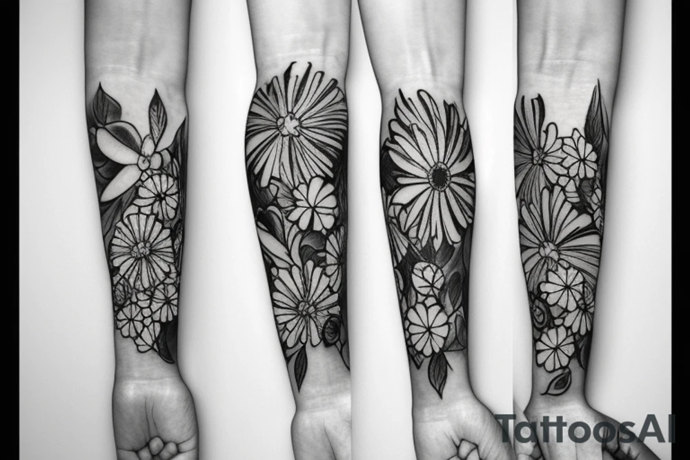 floral tatto on forearm fine lines tattoo idea