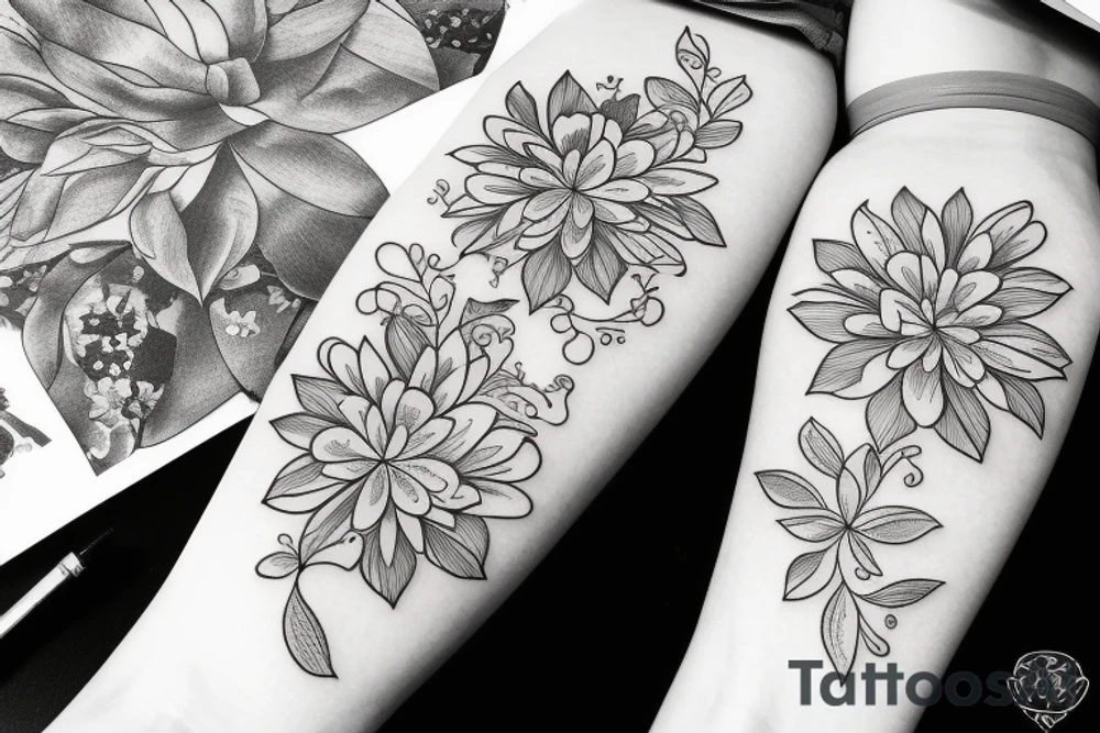 floral tatto on forearm fine lines tattoo idea