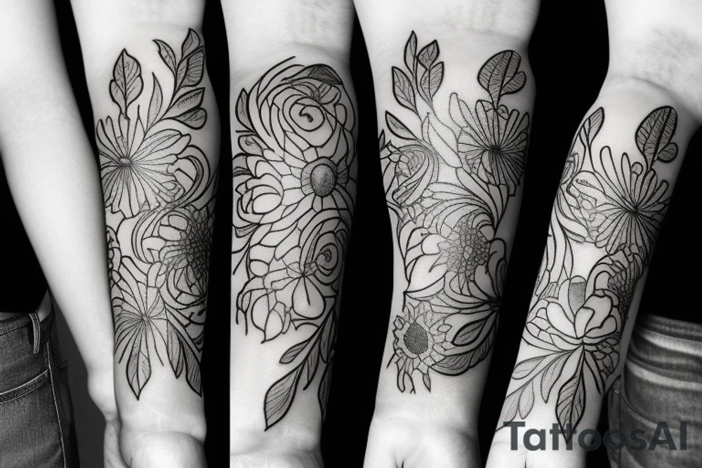 floral arm band tattoo idea