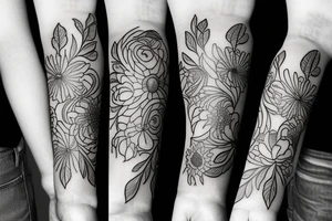 floral arm band tattoo idea