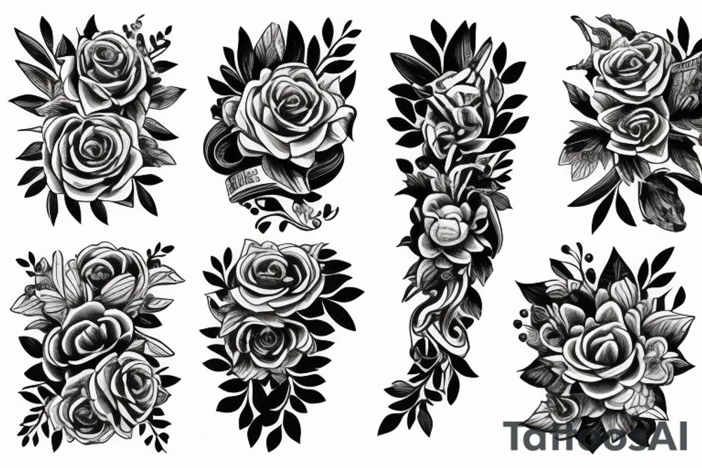 floral arm band tattoo idea