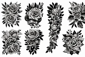 floral arm band tattoo idea