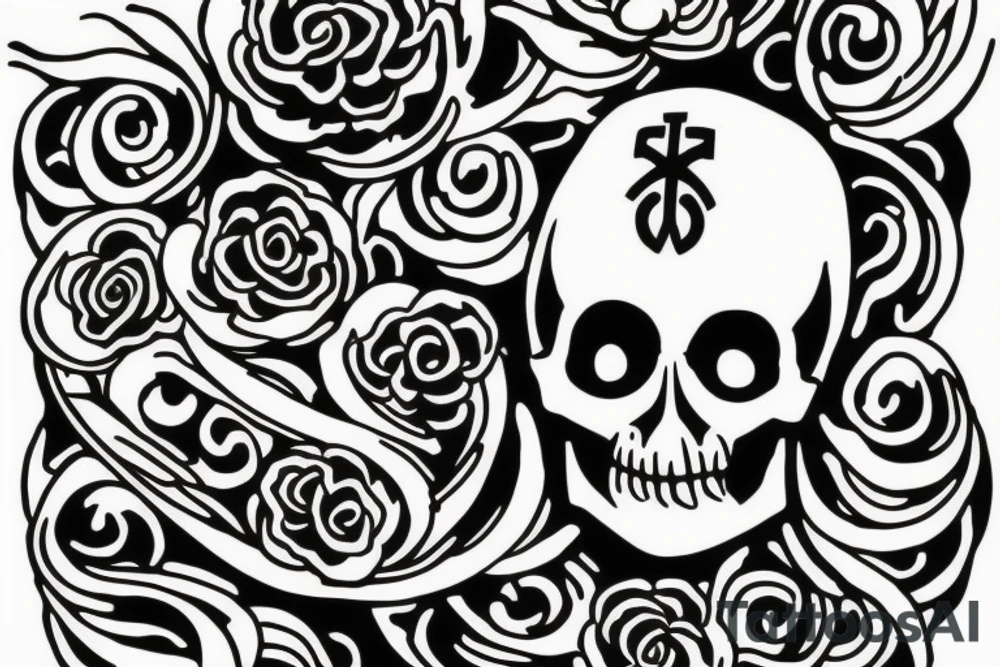 Full image, Skull, cross, crescent, Buddha, tattoo design tattoo idea Full image, Skull, cross, crescent, Buddha, tattoo design tattoo idea