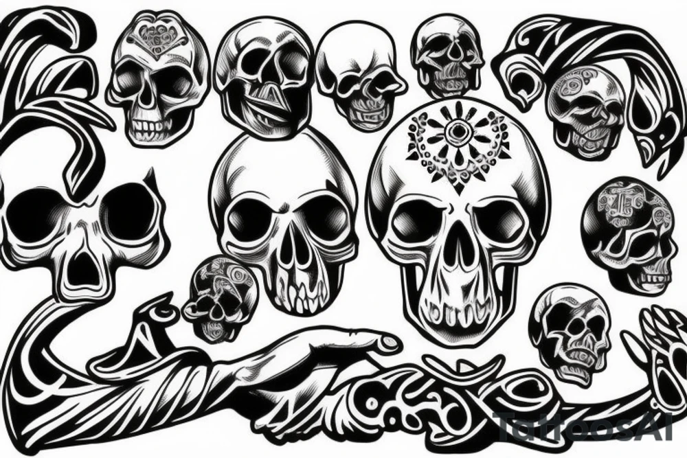 Full image, Skull, cross, crescent, Buddha, tattoo design tattoo idea Full image, Skull, cross, crescent, Buddha, tattoo design tattoo idea
