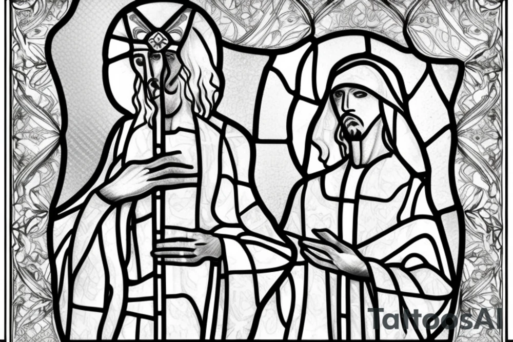 stained glass image of christ tattoo idea
