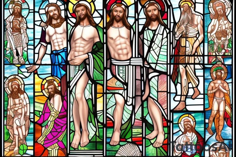 stained glass image of christ tattoo idea