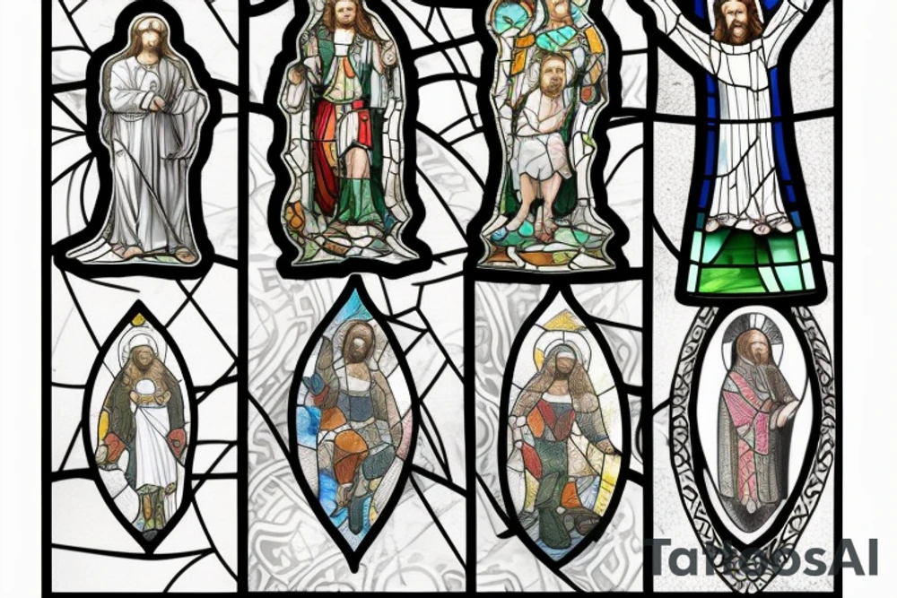stained glass image of christ tattoo idea