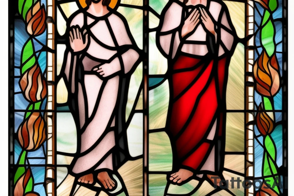 stained glass image of christ tattoo idea