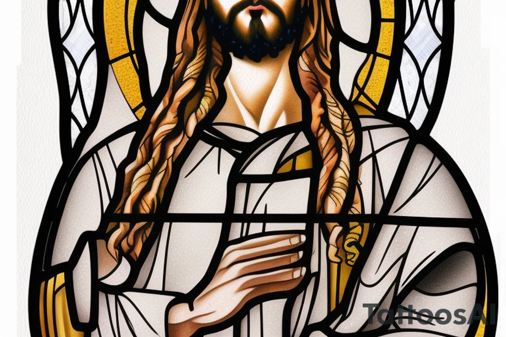 stained glass image of christ tattoo idea