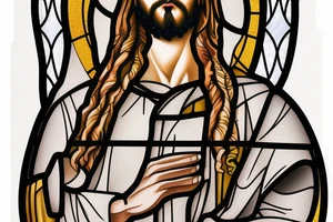 stained glass image of christ tattoo idea