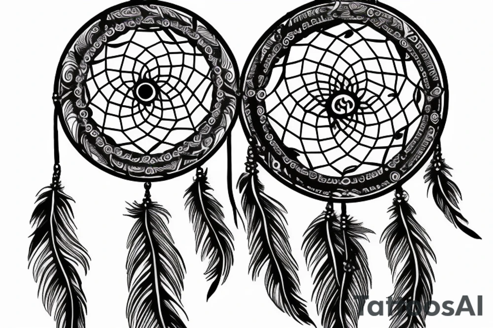 A dream catcher with yin Yang design in the middle tattoo idea