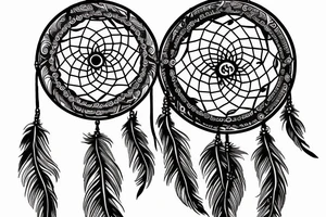 A dream catcher with yin Yang design in the middle tattoo idea