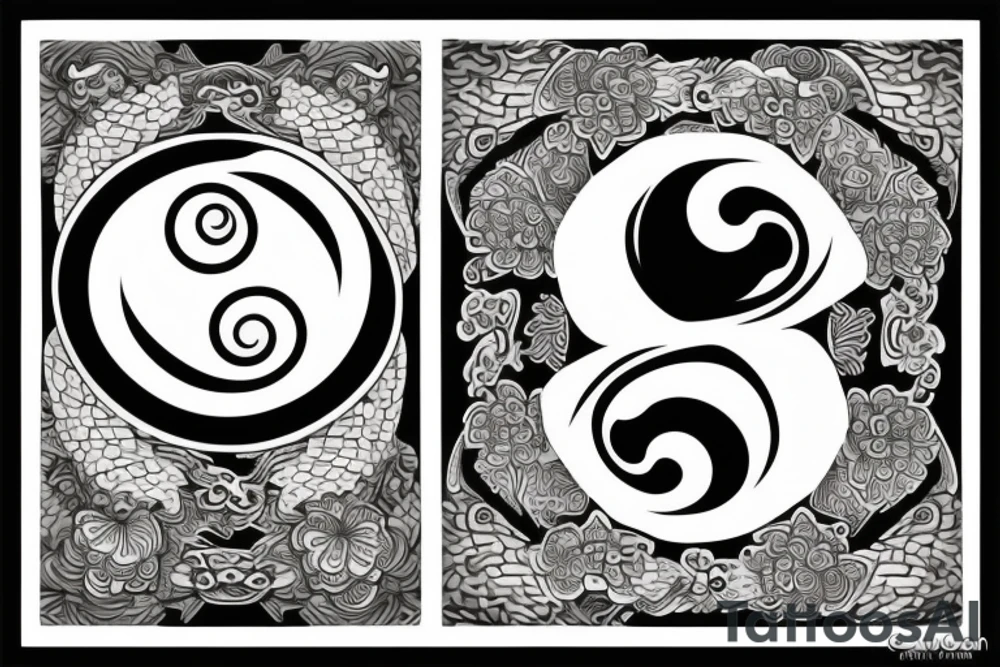 yin & yang cats tattoo idea