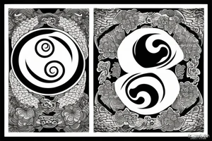 yin & yang cats tattoo idea