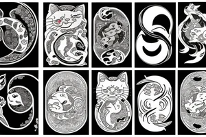 yin & yang cats tattoo idea