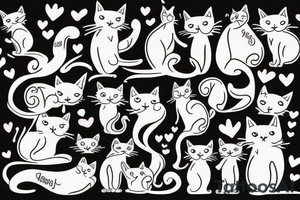 2 cats in love tattoo idea