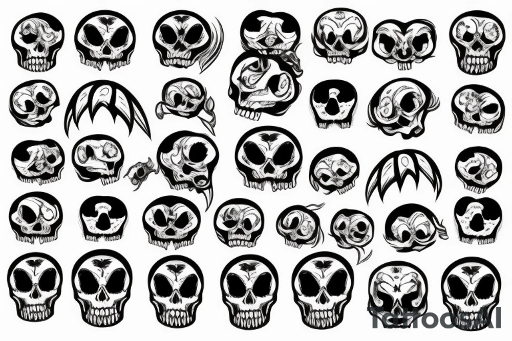 skull with fangs tattoo idea