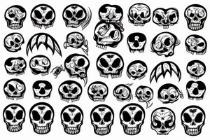 skull with fangs tattoo idea