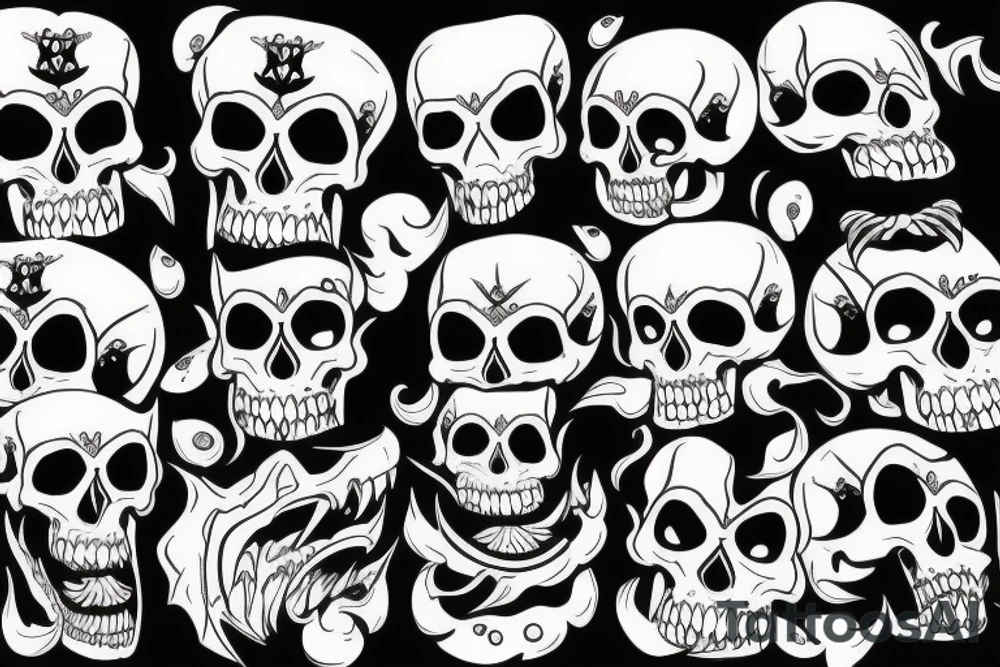 skull with fangs tattoo idea
