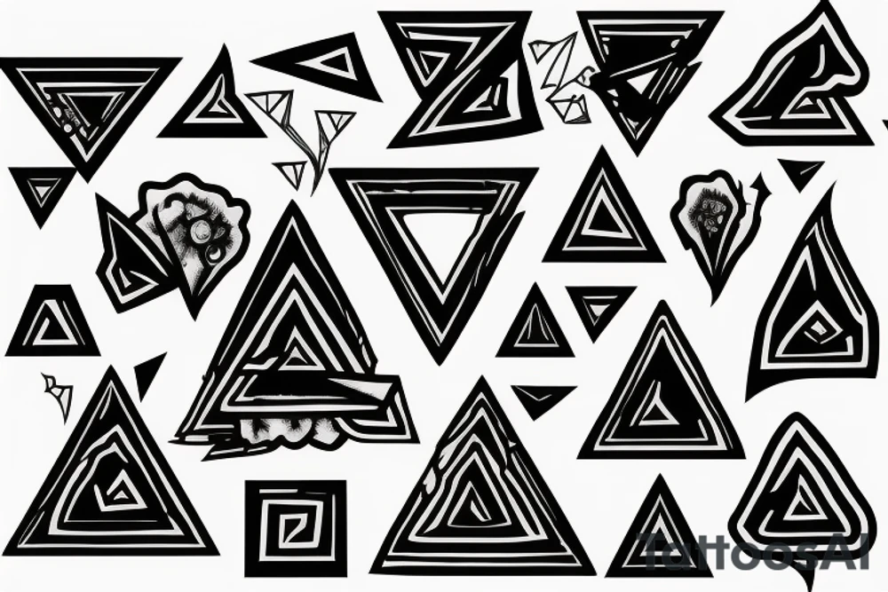 triangle leaves shapes tattoo idea