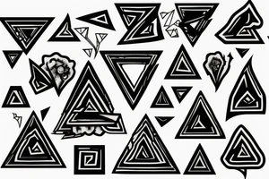 triangle leaves shapes tattoo idea
