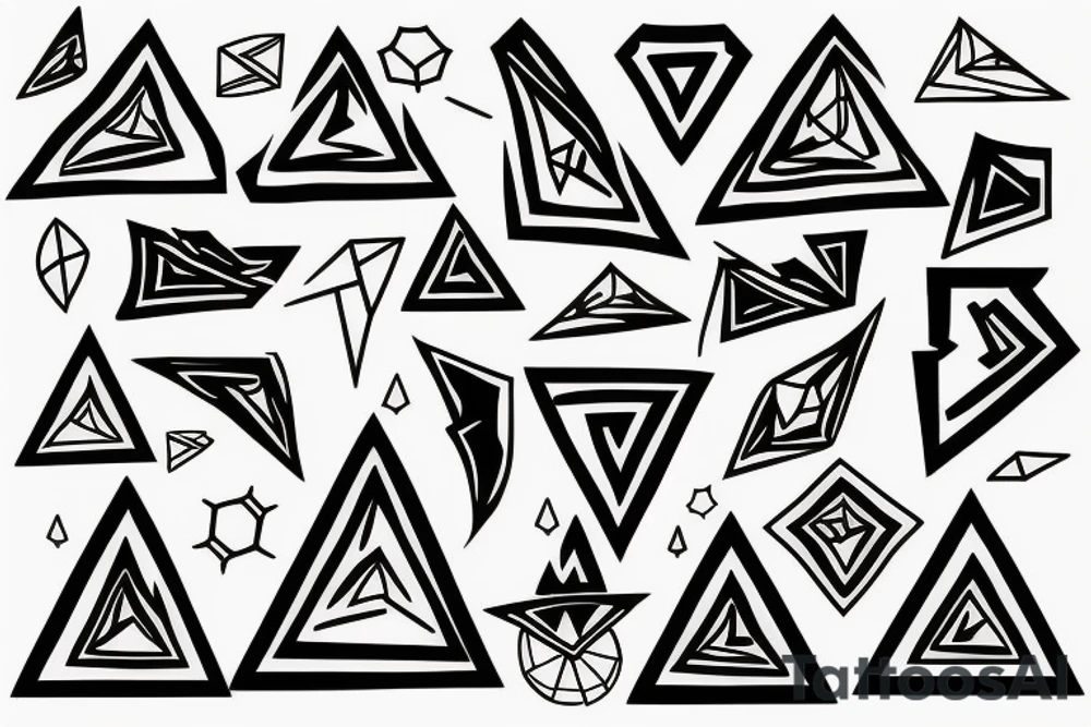 triangle leaves shapes tattoo idea