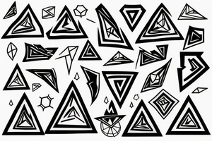 triangle leaves shapes tattoo idea