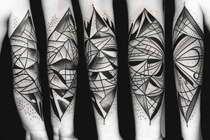 triangle leaves shapes sun moon clouds rain tattoo idea