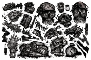 post apocalyptic landscape tattoo idea