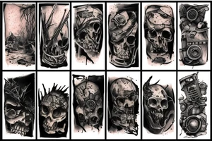 post apocalyptic landscape tattoo idea