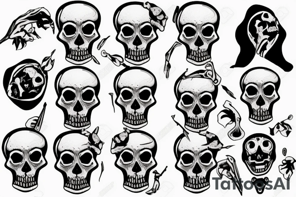Skeleton throat tattoo idea