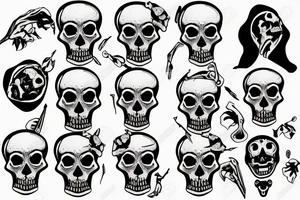 Skeleton throat tattoo idea
