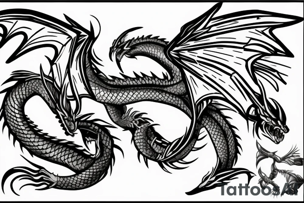 forearm wing arrow linework dragon cyber tattoo idea
