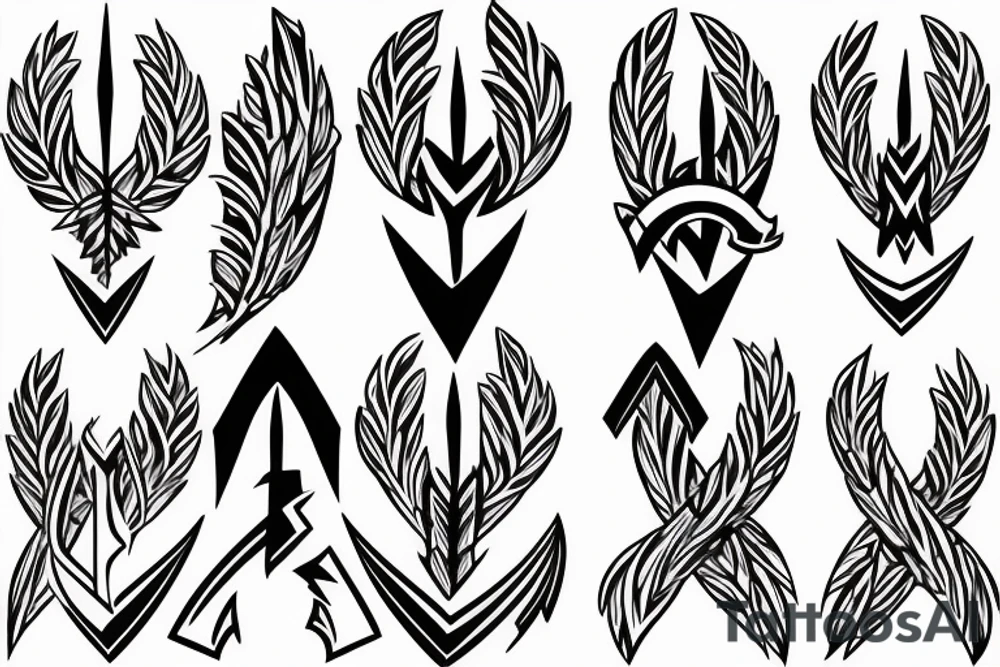 forearm wing arrow tattoo idea