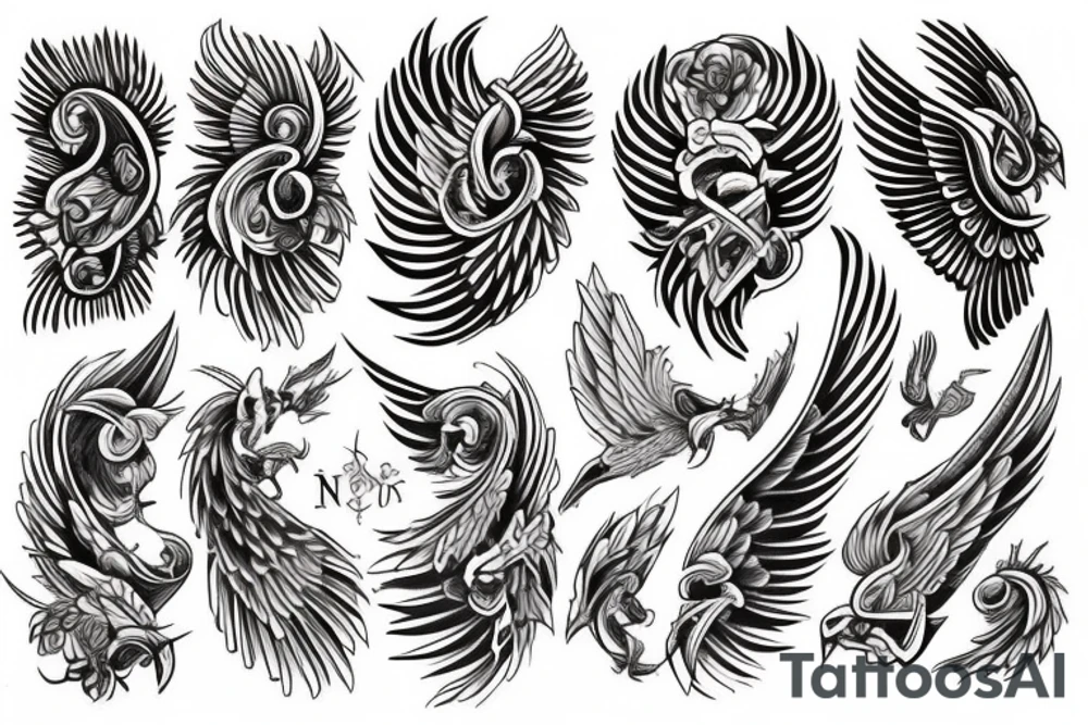 forearm wing neotraditional tattoo idea