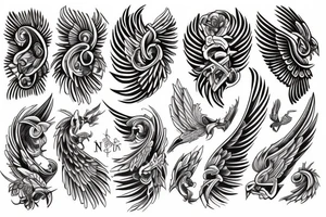 forearm wing neotraditional tattoo idea
