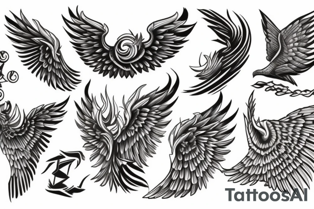 forearm wing neotraditional tattoo idea