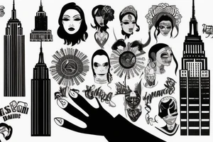 empire state building head tattoo idea