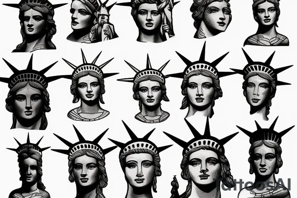 statue of liberty head tattoo idea