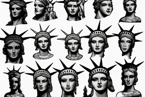 statue of liberty head tattoo idea