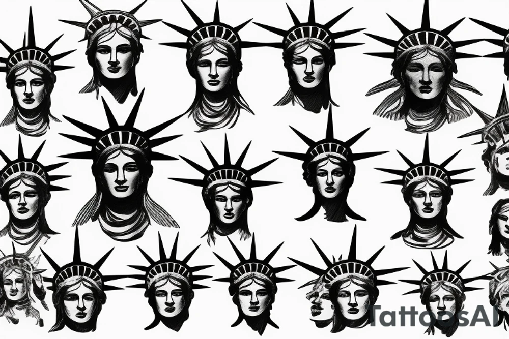 statue of liberty head tattoo idea