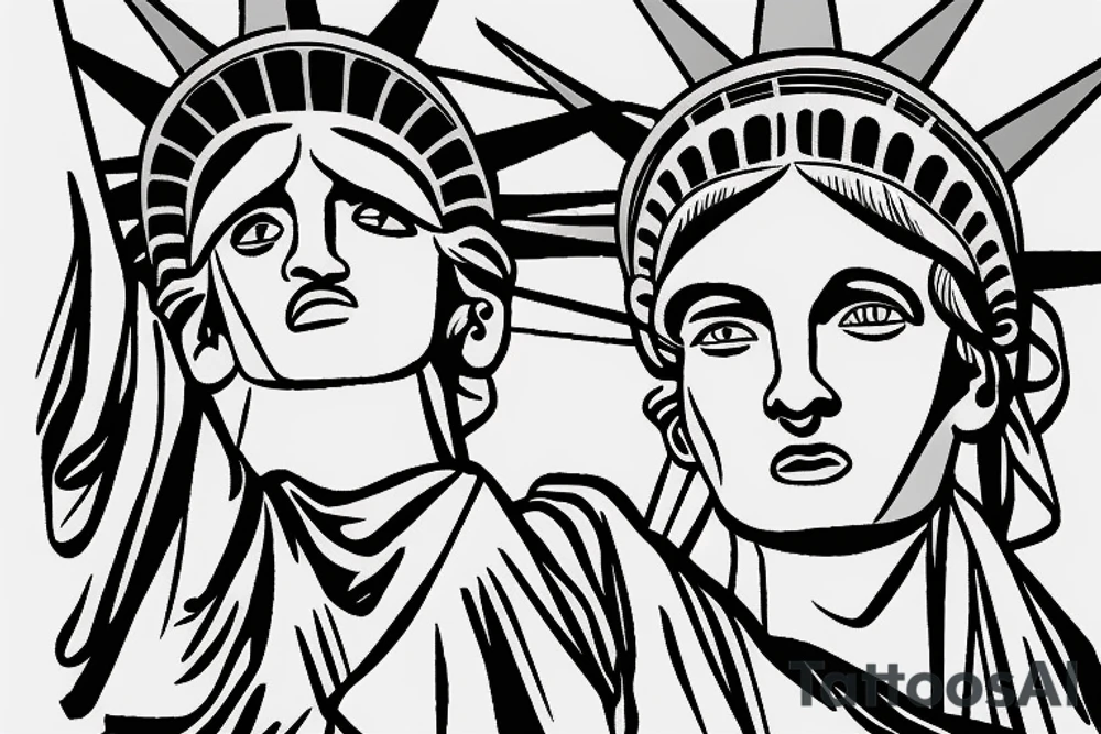 statue of liberty head tattoo idea