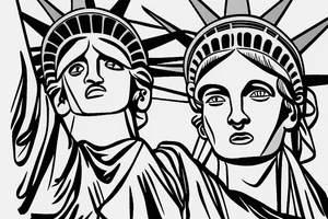 statue of liberty head tattoo idea