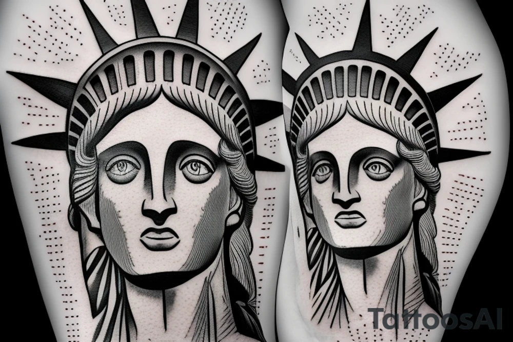 statue of liberty head tattoo idea