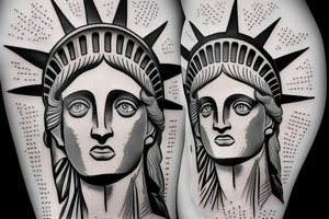 statue of liberty head tattoo idea