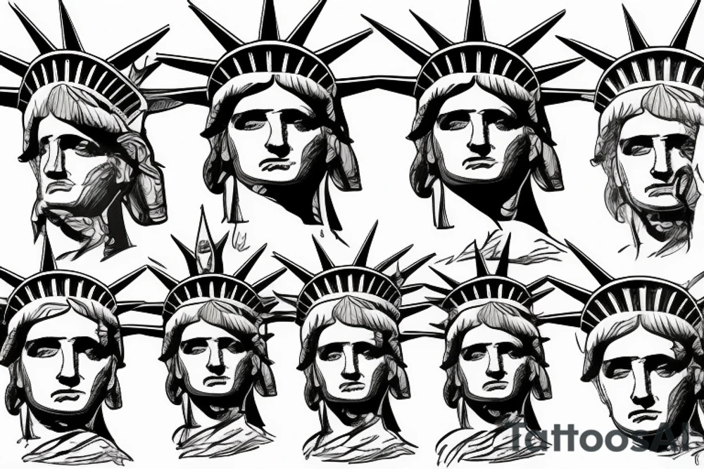 statue of liberty head tattoo idea