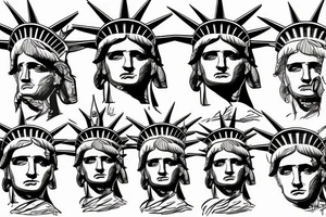 statue of liberty head tattoo idea