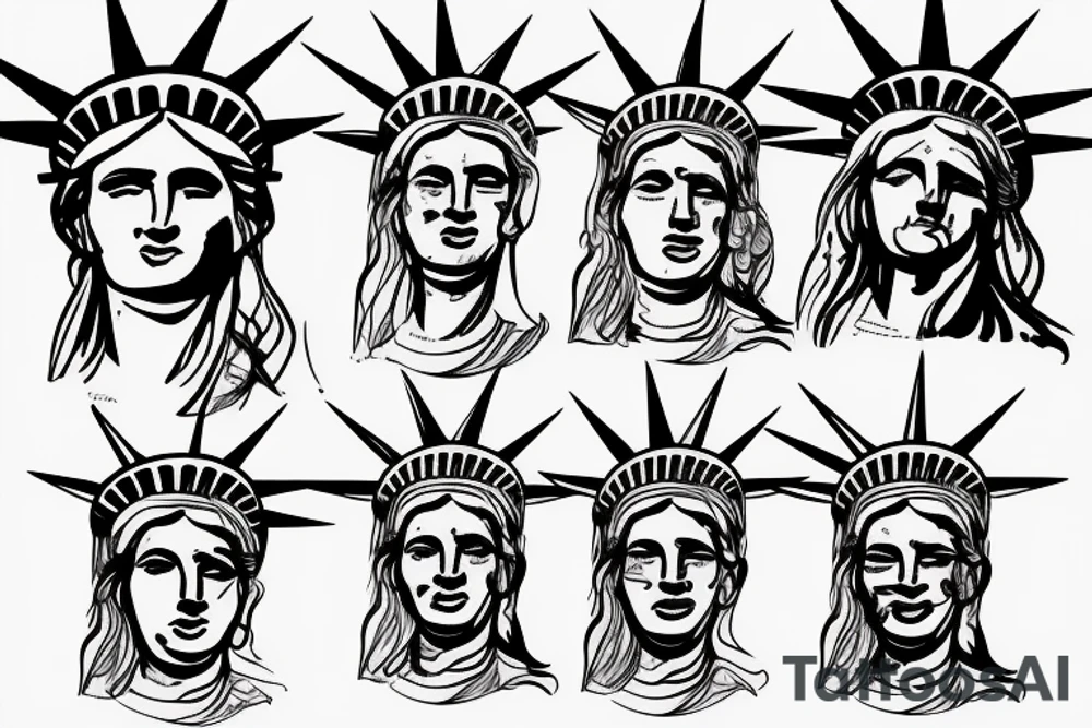 statue of liberty head tattoo idea