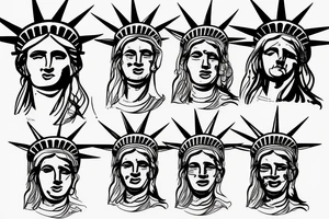 statue of liberty head tattoo idea