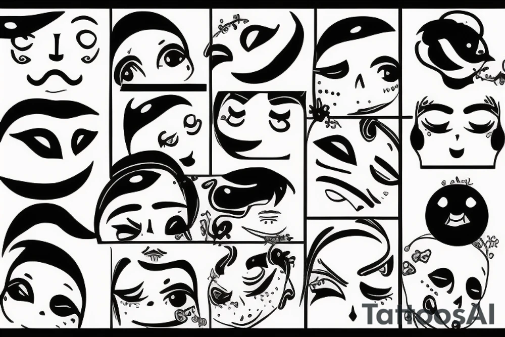 Happy sad face tattoo idea